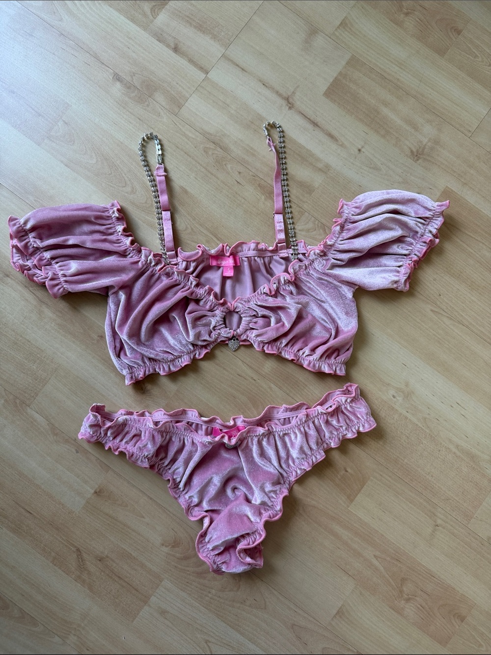 Sugar Thrillz Sweet Bedroom Eyes Velour Lingerie Set